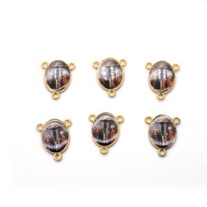 Gold Saint Image Three-Hole Rosary Connector, Rosary Accessories product image 3