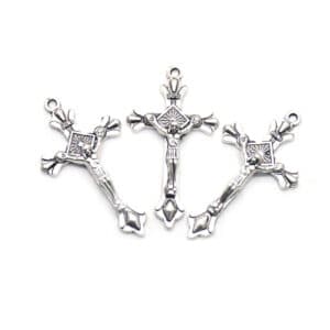 Antique Silver Cross Pendant for Rosaries, Rosary Accessories product image 3