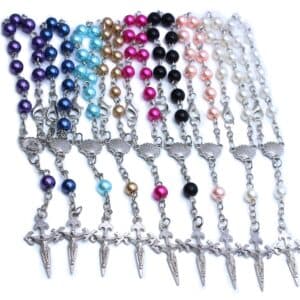 Seaside Single-Decade Rosary Bracelet with Cross, Rosary Accessories商品图片 3