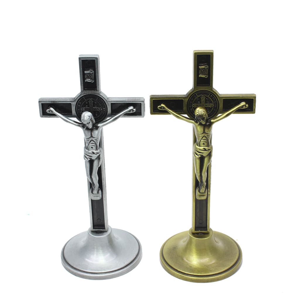 Vintage Tabletop Cross Decor for Reflective Spaces, Tabletop Statues product image