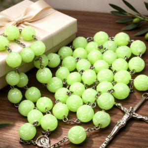 20mm Luminous Night Glow Bead Necklace Hanging Wall Decoration Cross Wall Rosary, Rosaries product image