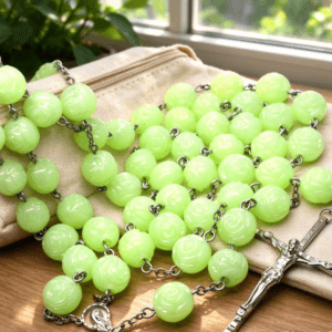 20mm Luminous Night Glow Bead Necklace Hanging Wall Decoration Cross Wall Rosary, Rosaries product image 5