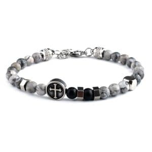 Men’s Vintage Cross Beaded Bracelet, Bracelets商品图片