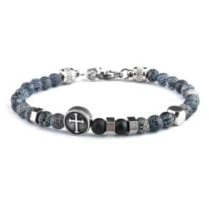 Men’s Vintage Cross Beaded Bracelet, Bracelets商品图片 3