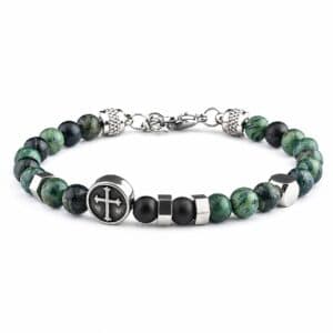 Men’s Vintage Cross Beaded Bracelet, Bracelets商品图片 4