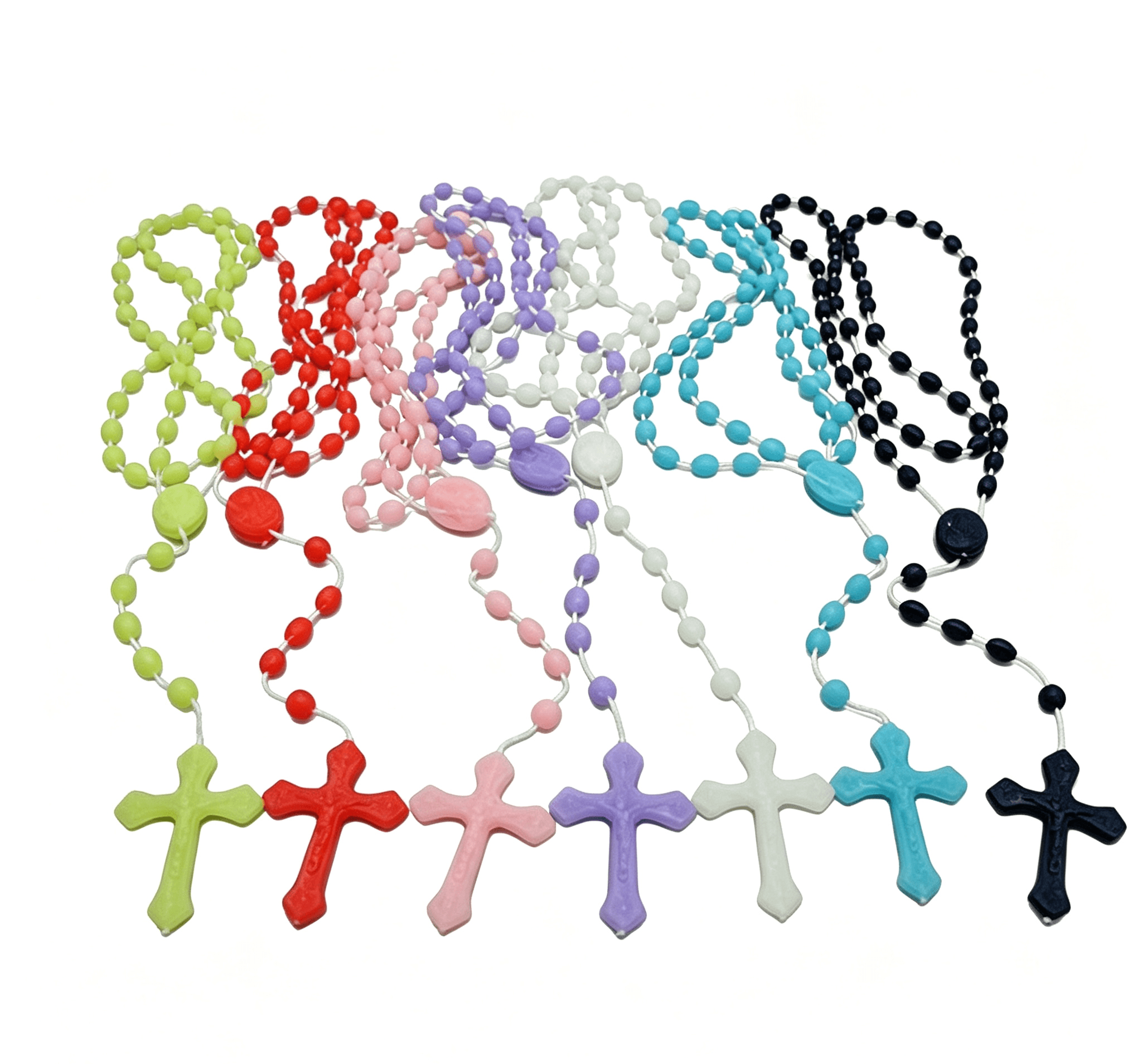 Glow Cross Rosary Necklace with Linked Beads, Rosaries product image