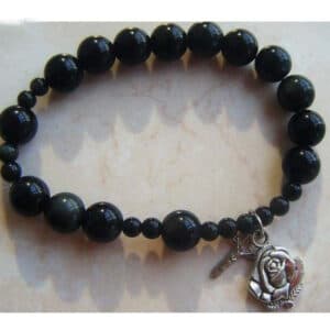 Black Rosary Cross Bracelet for Daily Devotion, Bracelets商品图片 4