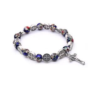 Saint Benedict Blue Cord Bracelet with Cross Accent, Bracelets product image 2