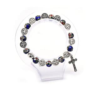 Saint Benedict Blue Cord Bracelet with Cross Accent, Bracelets product image 4