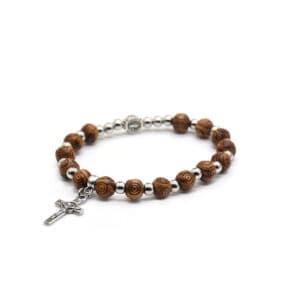 St. Benedict Evil Eye Cross Bracelet with Brown Beads, Bracelets product image 3