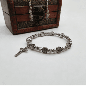 Men’s Vintage Cross Bead Bracelet with Cross Detail, Bracelets商品图片 4