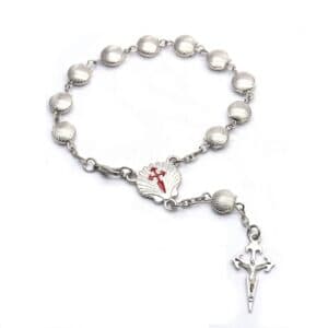 Santiago Shell Rosary Bracelet with shell beads and cross accent