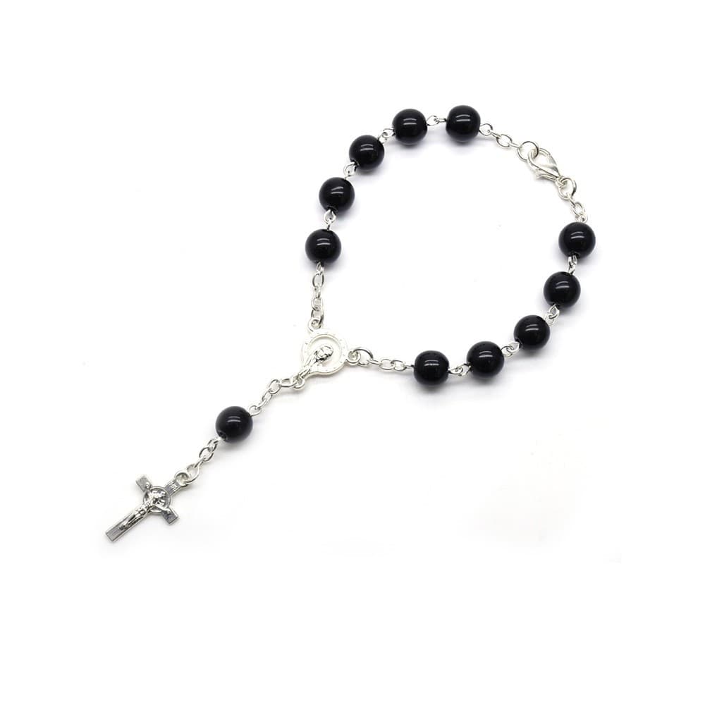 Wedding Cross Rosary Bracelet with a faith-inspired rosary-style design