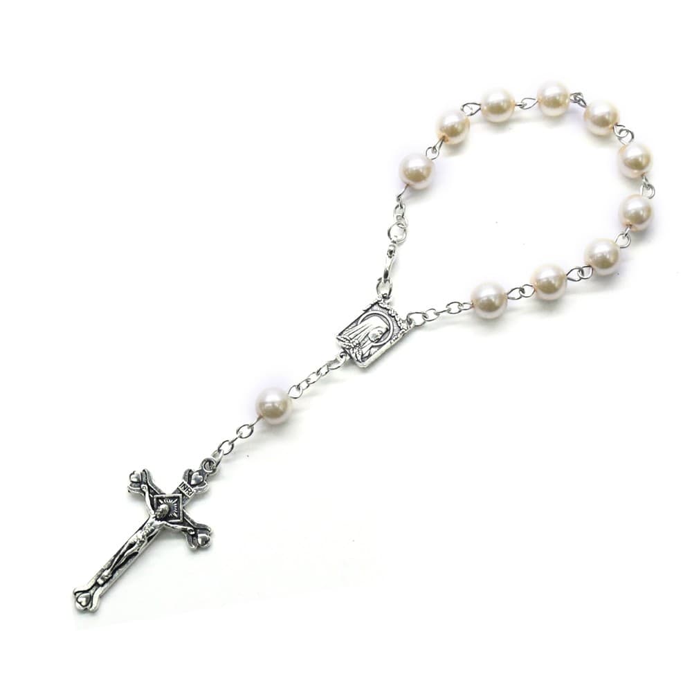 Colorful Cross Prayer Bracelet with beaded rosary-inspired styling