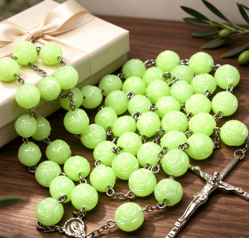 20mm Luminous Night Glow Bead Necklace Hanging Wall Decoration Cross Wall Rosary, Rosaries product image