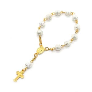 Rose Sacred Heart Baptism Rosary Bracelet, Baptism Gifts product image 3