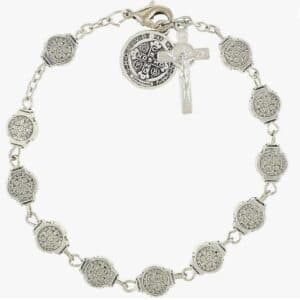 Vintage Saint Benedict Rosary Bracelet with Cross Detail, Rosary Accessories商品图片 3