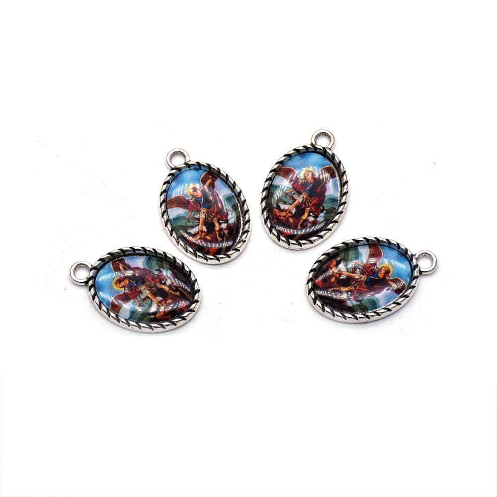 Oval Angel Rosary Charms for handmade prayer jewelry designs