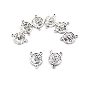 Angel Rosary Connector Charm with two-hole and three-hole options for DIY rosary necklaces