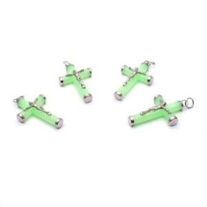 Glow Cross Rosary Pendant for DIY prayer-bead designs