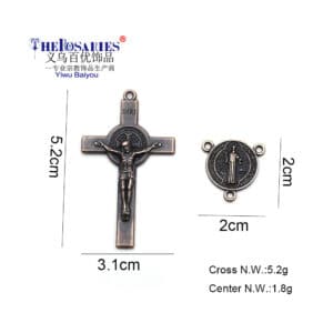 Antique Cross Rosary Connector Set, Rosary Accessories product image 3