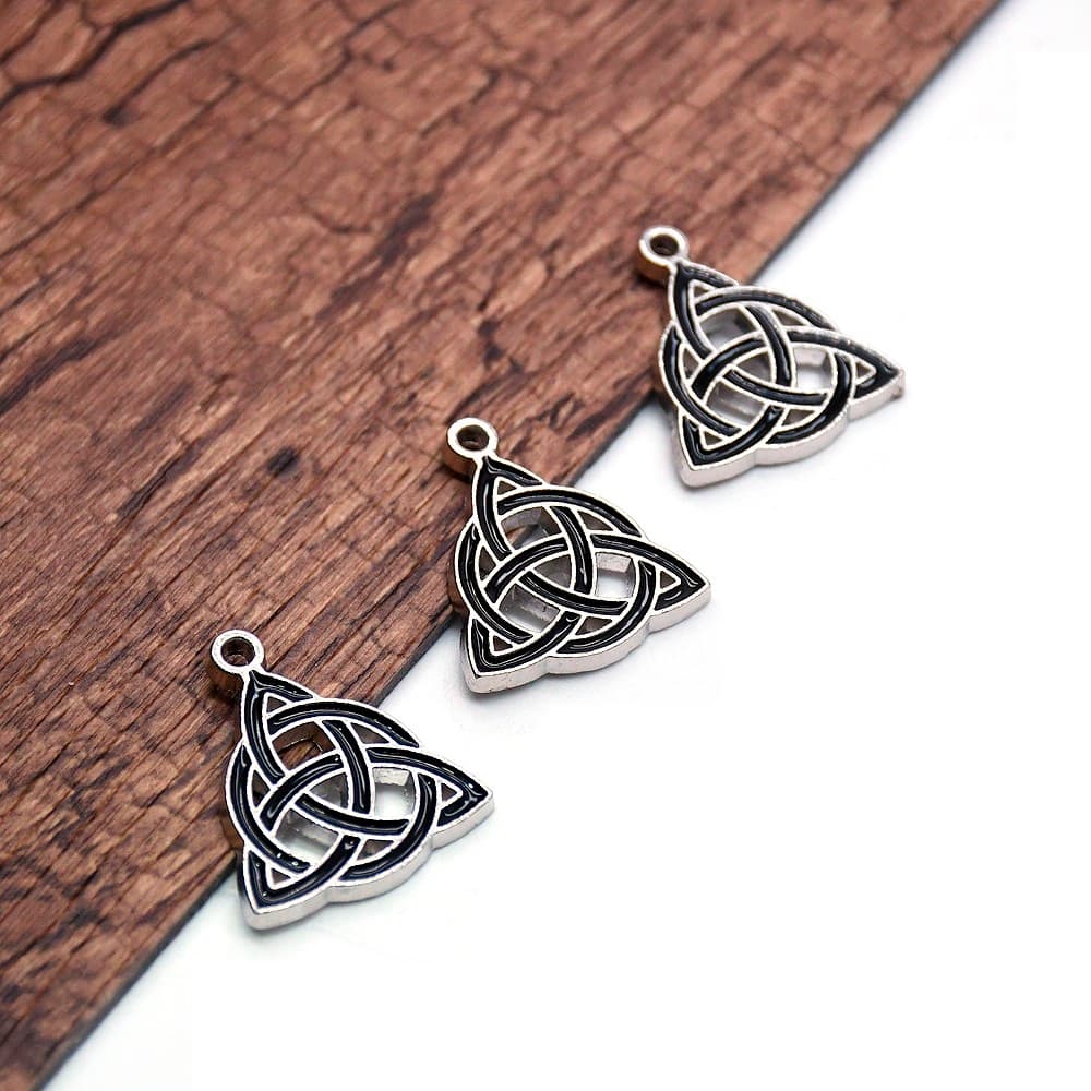 Black Three-Ring Rosary Pendant with dark finish and three-ring symbol detail