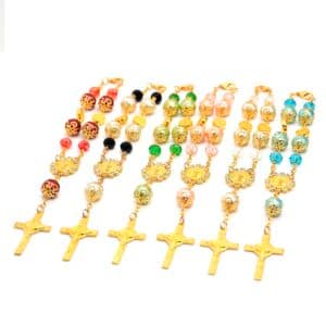 Six-Color Sparkle Cross Rosary Bracelet, Rosary Accessories product image 3