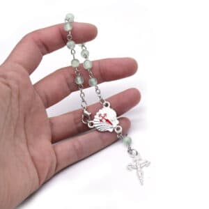 Cat-Eye Bead Rosary Bracelet with Cross, Rosary Accessories product image 3