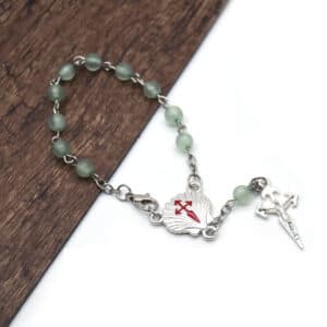 Cat-Eye Bead Rosary Bracelet with Cross, Rosary Accessories product image 4
