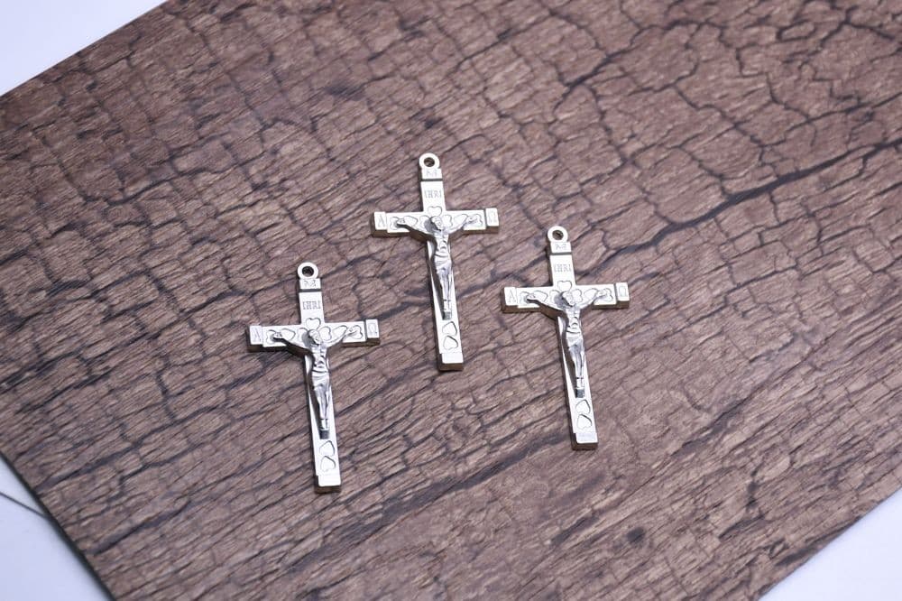 Heart Cross Rosary Pendant with heart-and-cross decorative detail