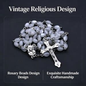 Rice Bead Cross Rosary Necklace, Rosary Accessories product image 5