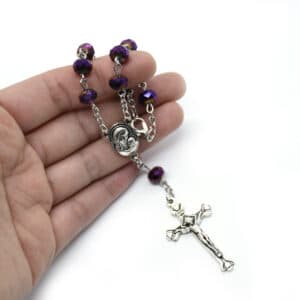 Violet Rose Cross Rosary Bracelet, Rosary Accessories product image 5
