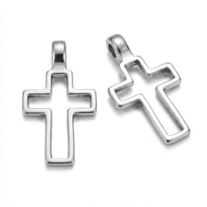 Openwork Cross Rosary Pendant with classic decorative cross design