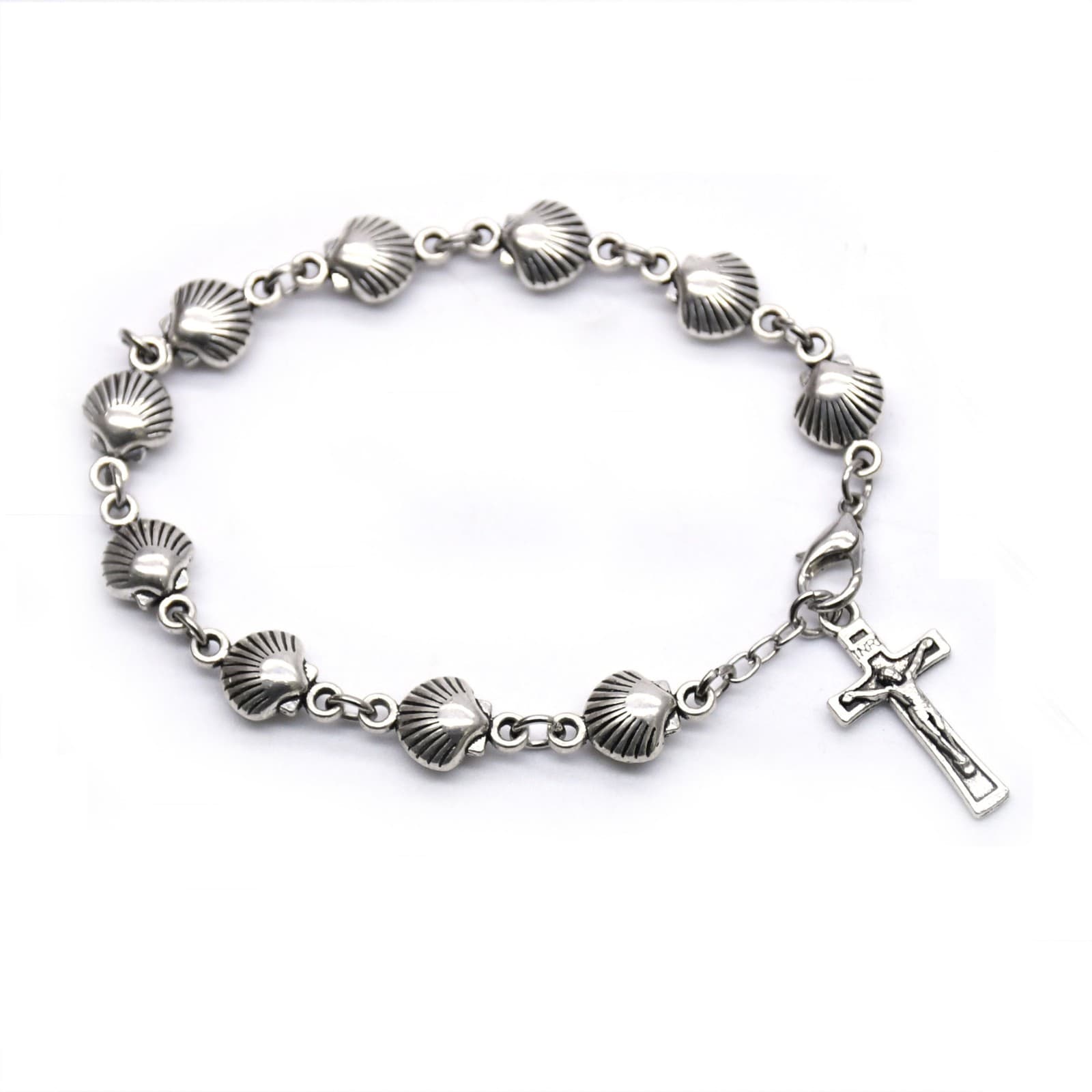 Vintage Cross Rosary Bracelet with beaded detailing and cross accent