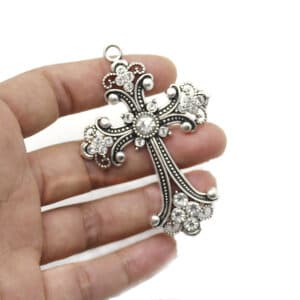 Vintage Sparkling Cross Pendant for Rosary Creations, Rosary Accessories product image 3