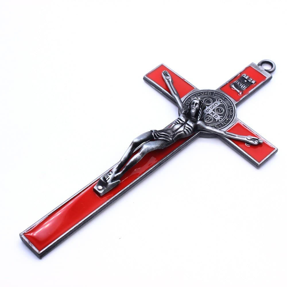 Antique Red Cross Tabletop Statue for home or office decor
