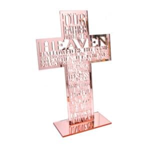 Tabletop Cross Statue displayed as a religious accent for home or office