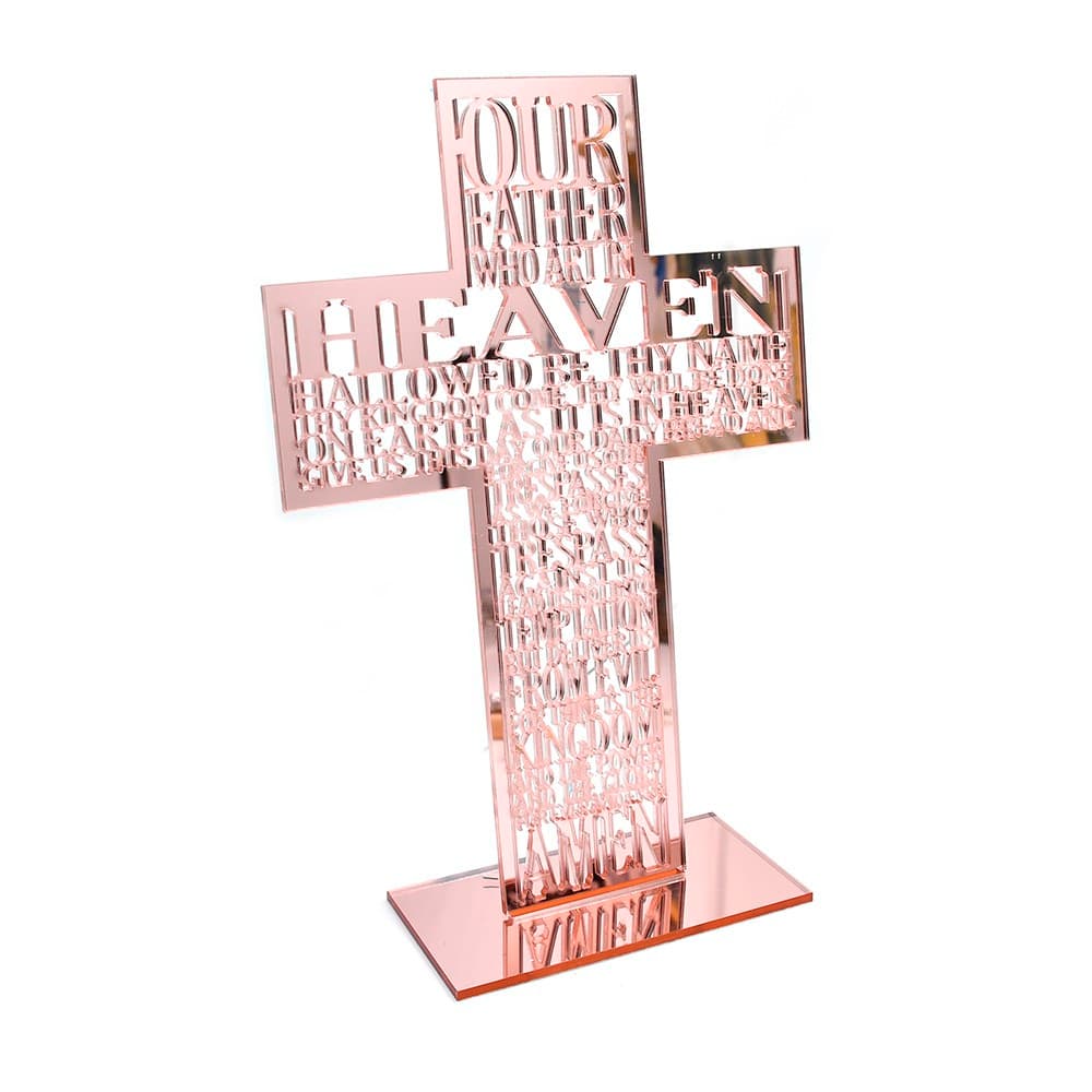 Tabletop Cross Statue displayed as a religious accent for home or office