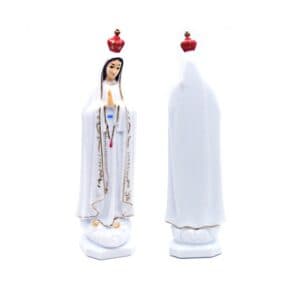 White Fatima Tabletop Statue for a peaceful devotional display