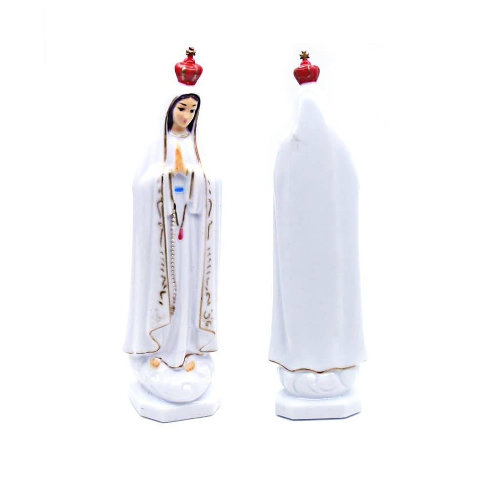 White Fatima Tabletop Statue for a peaceful devotional display