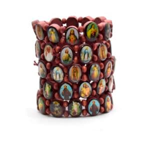 Oval Sacred Icon Elastic Bracelet with an oval religious icon image