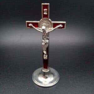 Red Cross Tabletop Statue for Vibrant Faith Decor, Tabletop Statues product image 2