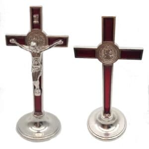 Red Cross Tabletop Statue for Vibrant Faith Decor, Tabletop Statues product image 3