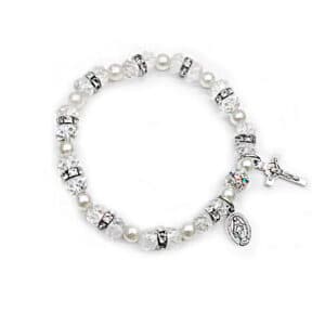 Sky Blue Cross and Virgin Mary Beaded Bracelet, Bracelets product image 5