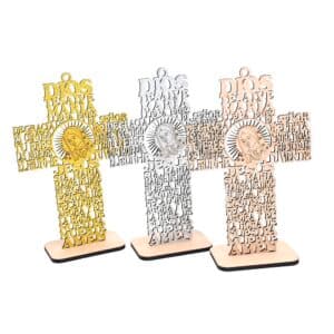 Wedding Tabletop Cross Decoration with Sparkle Accents, Tabletop Statues product image 3