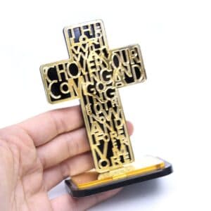 Golden Cross Tabletop Ornament for Home and Office, Tabletop Statues product image 2