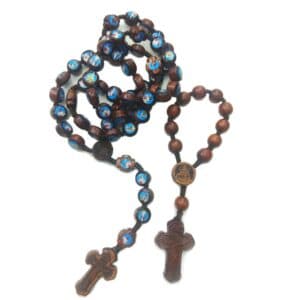 Saint Image Cross Tabletop Statue for a devotional tabletop display