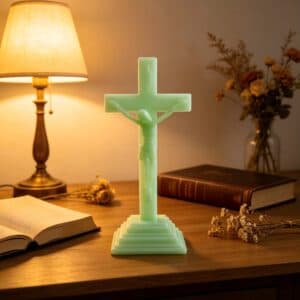 Glow in the Dark Tabletop Cross for a prayer corner display