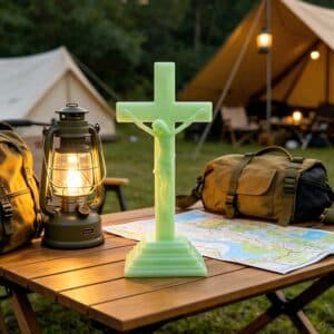 Glow in the Dark Tabletop Cross for Prayer Corners, Tabletop Statues product image 5