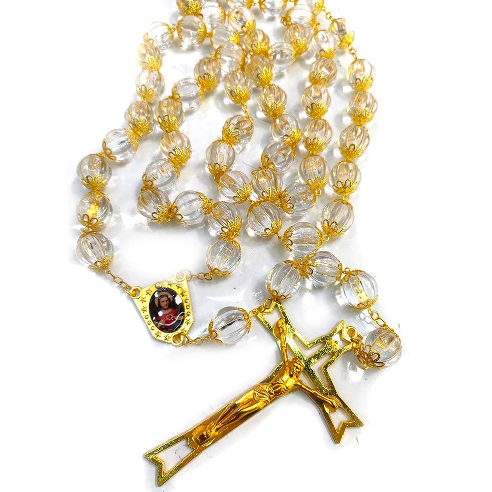Wall Rosary Decor with pumpkin-shaped beads and triangle pattern